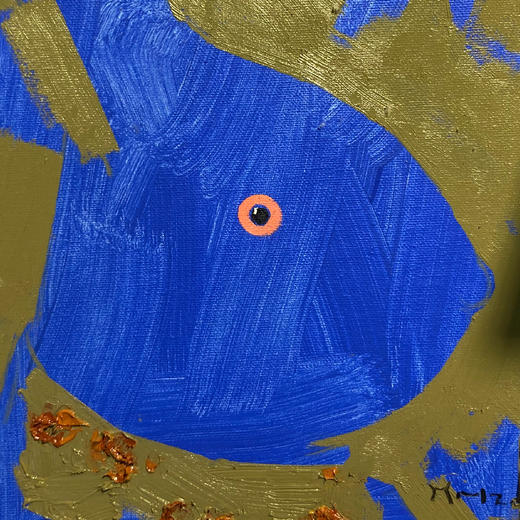 B18 孙洪敏《兔兔新曲》40*30CM 布面油画 手绘原作  已装框（白色木制）艺术家本人特供 仅有1张现货顺丰包邮 商品图2