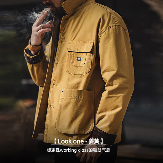 工装优选 美式复古Safari Jacket夹克阿美咔叽翻领游猎装外套男春 商品图3