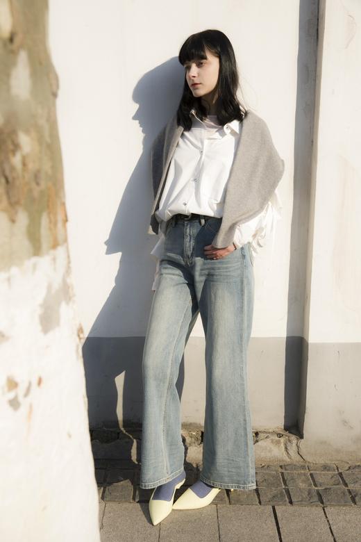 袖口抽绳长袖衬衫 商品图1