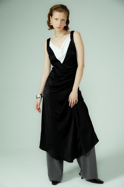 撞色收腰吊带裙 商品图2