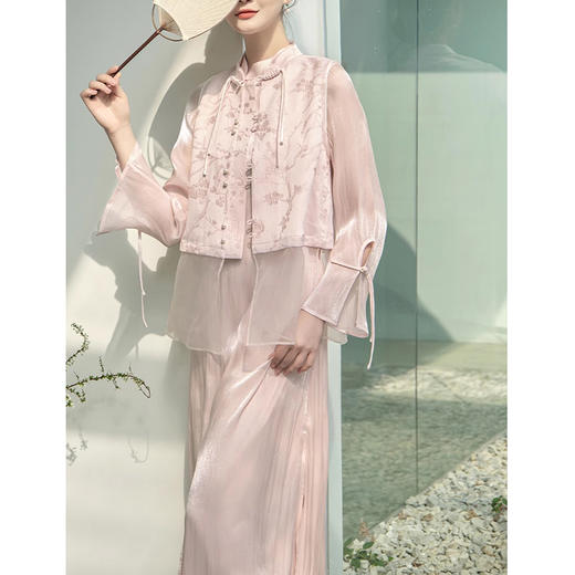 裁缝学苑AS189新中式马甲茶服国风薄纱盘扣连衣裙纸样女装套装版型图 商品图5