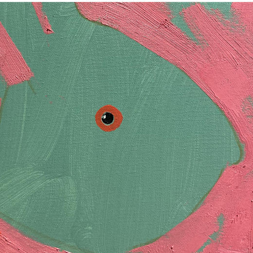 B11 孙洪敏《兔兔新曲》40*30CM 布面油画 手绘原作  已装框（白色木制）艺术家本人特供 仅有1张现货顺丰包邮 商品图2