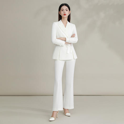 IWY/新款国风设计师款米白色西服套装主持人上镜装高端国风西服两件套FYC217+FYP218 商品图3