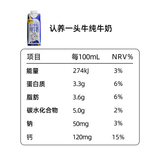 认养一头牛 A2 β-酪蛋白纯牛奶 一提装/两提装/四提装 250ml*10瓶/提 商品图3