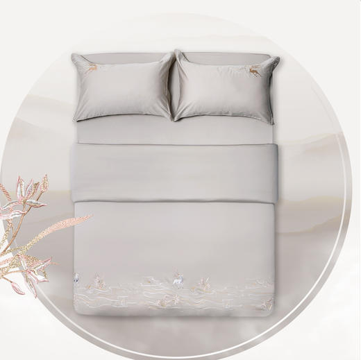 多喜爱山海经 60S贡缎长绒棉四件套 雅韵集/麒麟华图/兰草夫诸/荷鳐涟漪/云深之处/向云端hlcs 商品图5