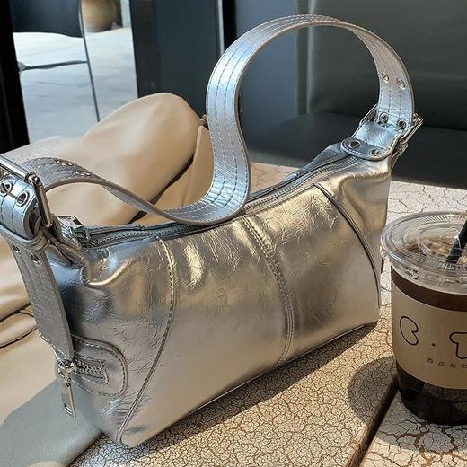 秋冬新款小众设计复古高级感百搭甜酷欧美单肩手提斜挎包包腋下包 商品图3