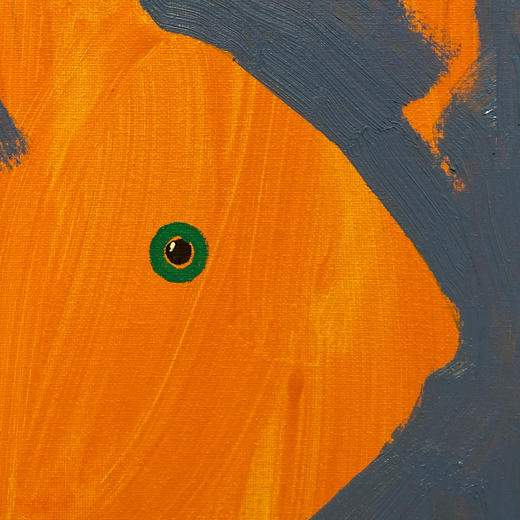 B10 孙洪敏《兔兔新曲》40*30CM 布面油画 手绘原作  已装框（白色木制）艺术家本人特供 仅有1张现货顺丰包邮 商品图2