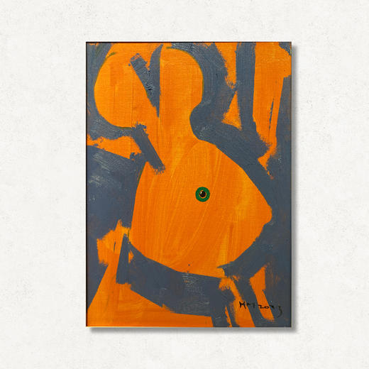 B10 孙洪敏《兔兔新曲》40*30CM 布面油画 手绘原作  已装框（白色木制）艺术家本人特供 仅有1张现货顺丰包邮 商品图0