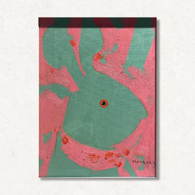 B11 孙洪敏《兔兔新曲》40*30CM 布面油画 手绘原作  已装框（白色木制）艺术家本人特供 仅有1张现货顺丰包邮