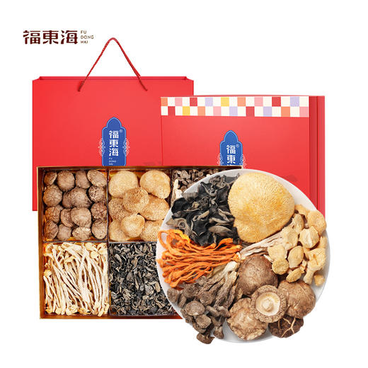 【福东海】山珍寻味菌菇六拼礼盒500克 火锅煲汤料 南北干货特产 鹿茸菇虫草花猴头菇滋补品 送礼礼盒  48小时发货 商品图6