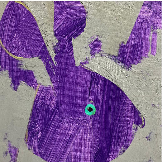 B14 孙洪敏《兔兔新曲》40*30CM 布面油画 手绘原作  已装框（白色木制）艺术家本人特供 仅有1张现货顺丰包邮 商品图1