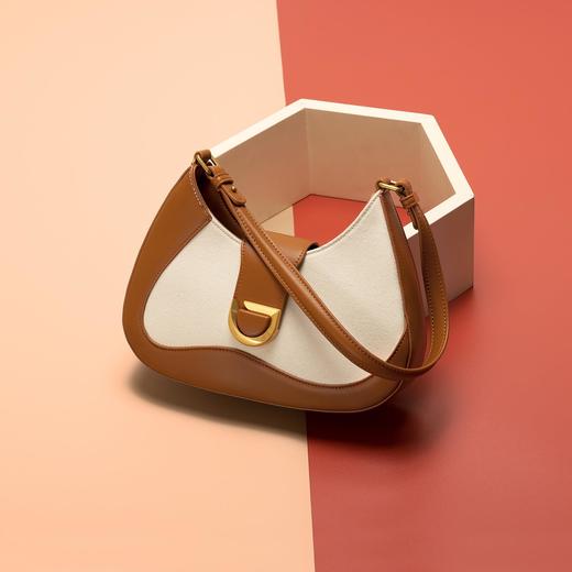 跨境撞色腋下包女百搭单肩斜挎通勤包夏季新款简约法棍包 商品图1