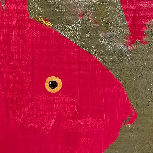 B15 孙洪敏《兔兔新曲》40*30CM 布面油画 手绘原作  已装框（白色木制）艺术家本人特供 仅有1张现货顺丰包邮 商品图2