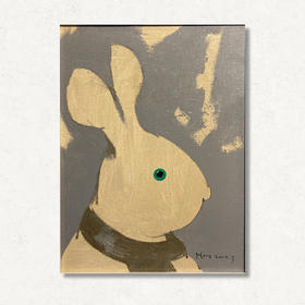 B13 孙洪敏《兔兔新曲》40*30CM 布面油画 手绘原作  已装框（白色木制）艺术家本人特供 仅有1张现货顺丰包邮