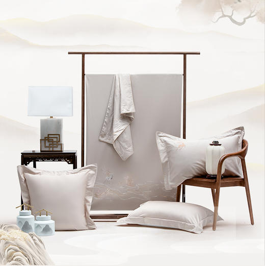 多喜爱山海经 60S贡缎长绒棉四件套 雅韵集/麒麟华图/兰草夫诸/荷鳐涟漪/云深之处/向云端hlcs 商品图6