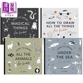 预售 【中商原版】Alli Koch How to Draw 英文原版儿童迷你绘画课4册 美育启蒙创意涂画 All The Things Animals Magical Things