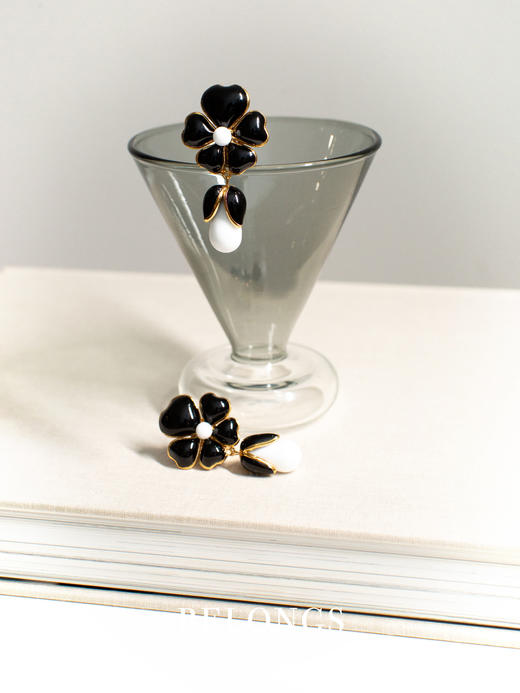 北京仓｜Gripoix Paris-Vintage-黑色琉璃 耳环［法国设计师］ 商品图1