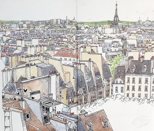 预售 【中商原版】Sasi的欧洲旅行手帐书:巴黎 泰文版 进口艺术 Sasi's Sketch Book 34 Days in Europe: PARIS 旅游手记手绘绘本 商品图4