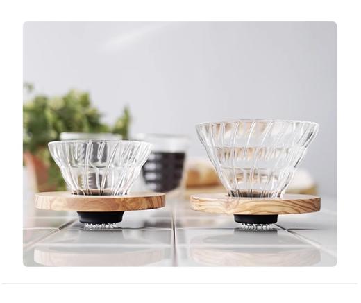 HARIO玻璃V60滤杯橄榄木手冲咖啡过滤杯 商品图0