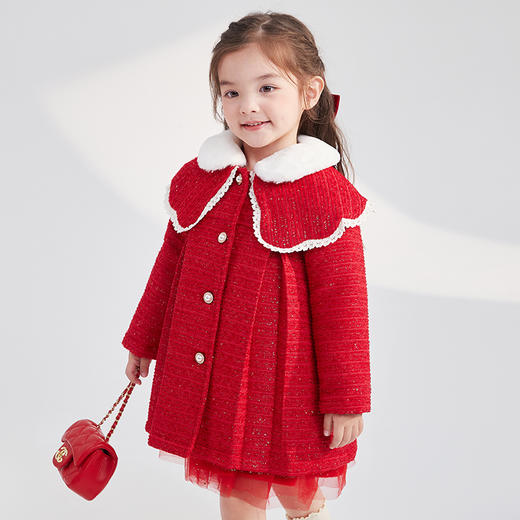 笛莎女童羽绒服2023冬季新款时尚香风外套 商品图1