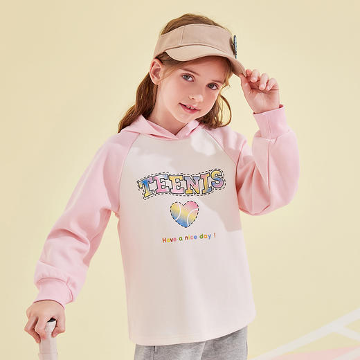 笛莎Deesha 女童卫衣2024新款时尚连帽印花卫衣 商品图0