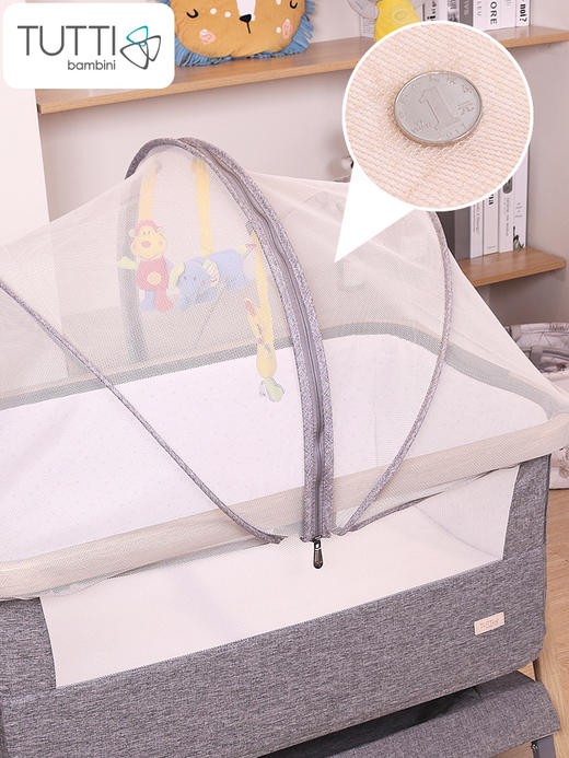 Tutti Bambini 圆顶蚊帐（适配CoZee婴儿床） |婴儿床蚊帐蒙古包全罩式 新生儿欧式蚊帐防蚊罩可折叠免安装蚊帐 商品图2