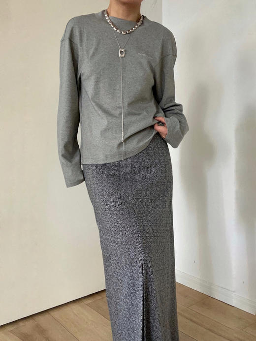 Viktoria Chan｜AW23071 Tricia knit skirt  [ 灰 ] 商品图1