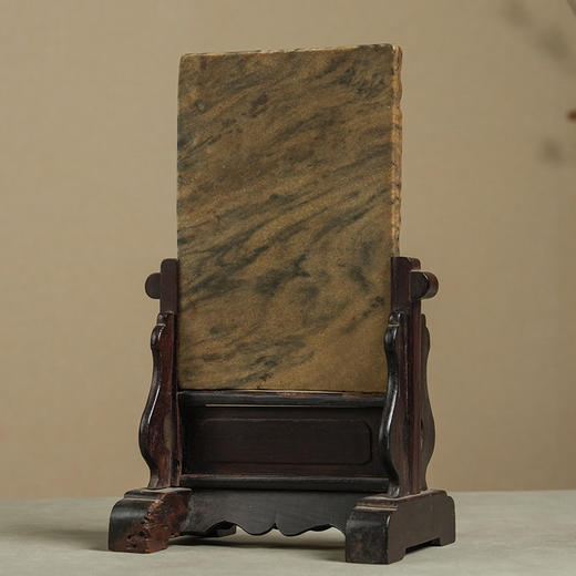 清 红木座云石砚屏 商品图1