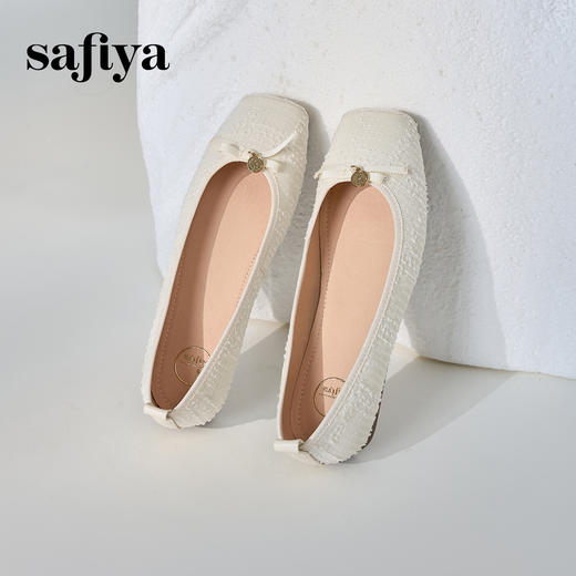 Safiya/索菲娅2024春季小香风方头巴黎舞鞋气质通勤浅口单鞋 SF41111109 商品图7
