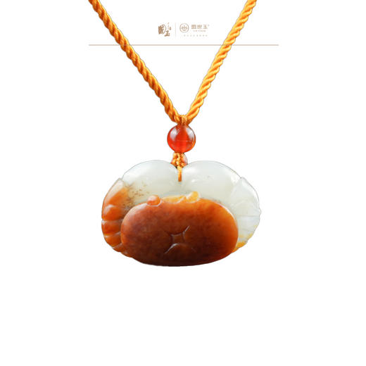 新疆国玉盟世玉和田玉白玉挂件螃蟹（八方来财）【带证书·顺丰物流】 商品图0