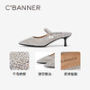 千百度尖头高跟拖鞋夏季后空时装半凉一字拖A24262089 商品缩略图3