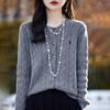 丁摩 经典小马刺绣麻花毛衣开衫纯羊毛衫NS-2021 商品缩略图2