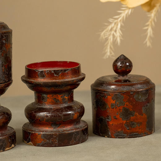 清 黄花梨髹朱漆三供 商品图5