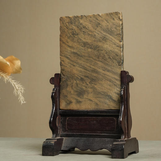 清 红木座云石砚屏 商品图4