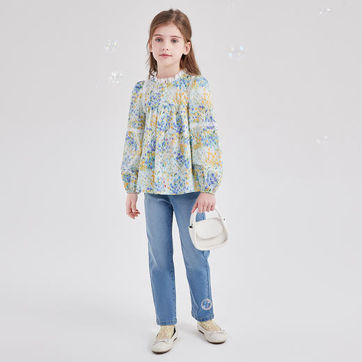 笛莎Deesha 女童裤子2024新款女童牛仔裤 商品图2