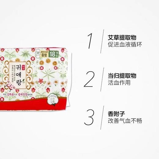 韩国lG贵爱娘韩方中草药卫生巾中款日用25cm18P 商品图1