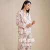 【琼花玉叶】真丝睡衣女100%桑蚕丝家居服长袖长裤印花衣裤套金三塔  YSFEA210 商品缩略图1