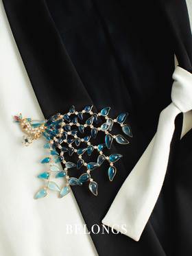 订购6个月到｜Gripoix Paris-Vintage 孔雀 胸针［法国设计师］