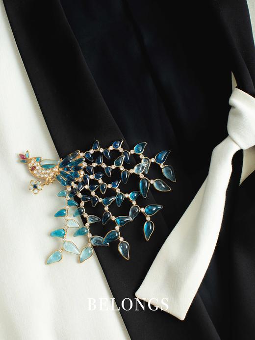 订购6个月到｜Gripoix Paris-Vintage 孔雀 胸针［法国设计师］ 商品图0