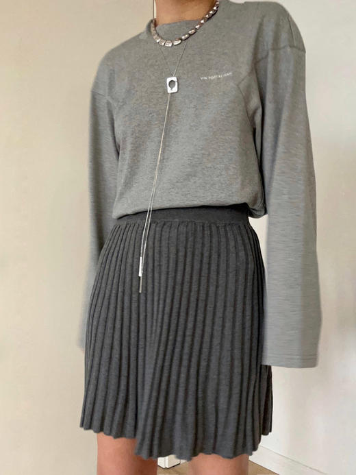 Viktoria Chan | SS23050 Shelby short knit skirt [ 针织半裙 灰 / 卡其 ] 商品图13