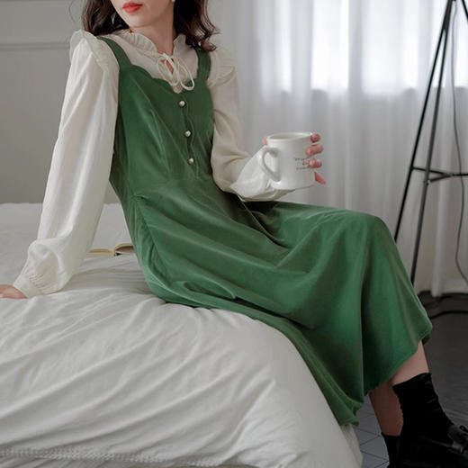 裁缝学苑AQ234复古连衣裙纸样女装新款灯芯绒衬衫背带裙套装打板 商品图1