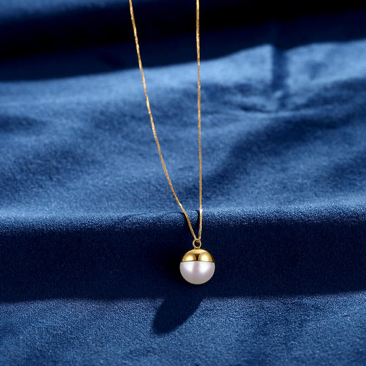 18k金单珠淡水珍珠项链 商品图5