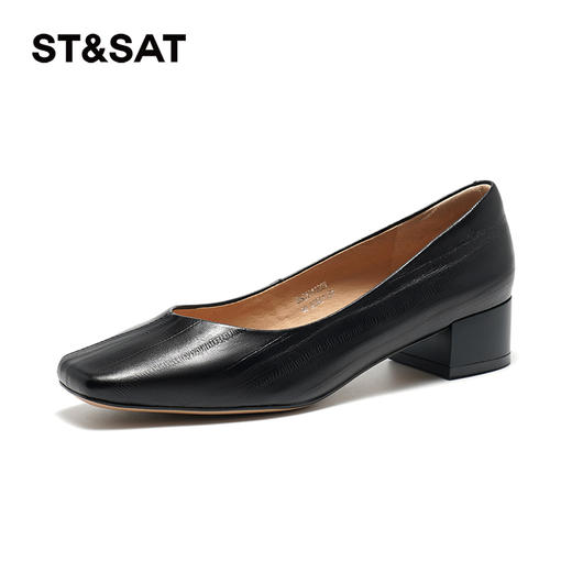 星期六经典通勤方头粗跟鞋SSC111130V 商品图10