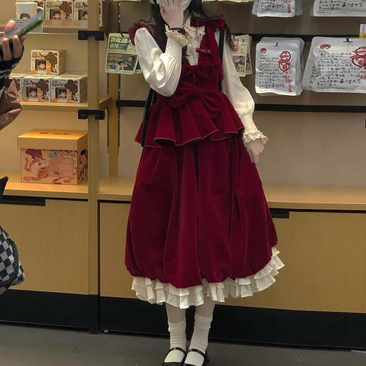 裁缝学苑AS193玫瑰扣蝴蝶结丝绒花苞裙+花边衬衫套装纸样女装服装打板 商品图7