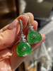 玻璃种艳绿心形耳坠【4011702】具体价格微信咨询 商品缩略图3