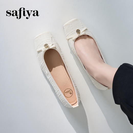 Safiya/索菲娅2024春季小香风方头巴黎舞鞋气质通勤浅口单鞋 SF41111109 商品图1