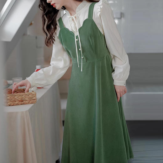 裁缝学苑AQ234复古连衣裙纸样女装新款灯芯绒衬衫背带裙套装打板 商品图2