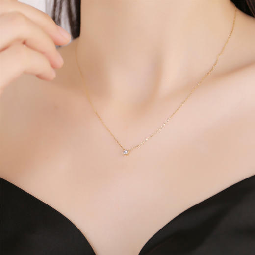 K金莫桑简约星光项链 商品图4