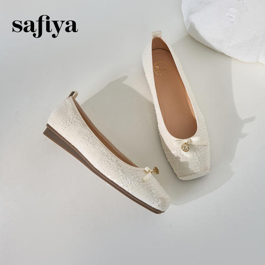 Safiya/索菲娅2024春季小香风方头巴黎舞鞋气质通勤浅口单鞋 SF41111109 商品图8