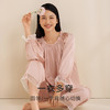 【圆领/一字肩】真丝睡衣女100%桑蚕丝蕾丝边可外穿衣裤套金三塔  YSFEA209 商品缩略图2